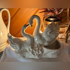 Vintage Royal Fleet Swan Lamp Planter 🦢 Ceramic MCM Hollywood Regency